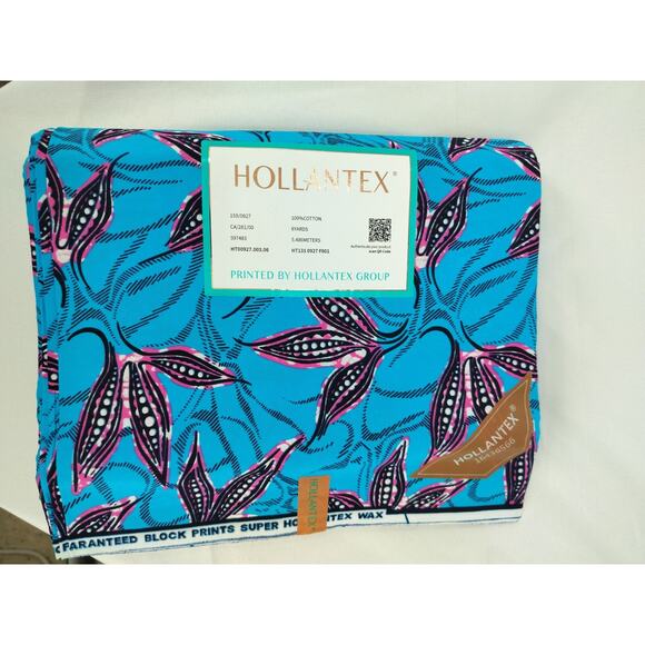 Fabric African Printed Multicolors 100% Cotton-Sold per the Yard - Picture 3 of 5